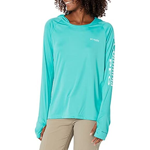 Columbia Other - Columbia PFG Tidal Tee Hoodie Dolphin / White Logo Omni-Wick Size XL